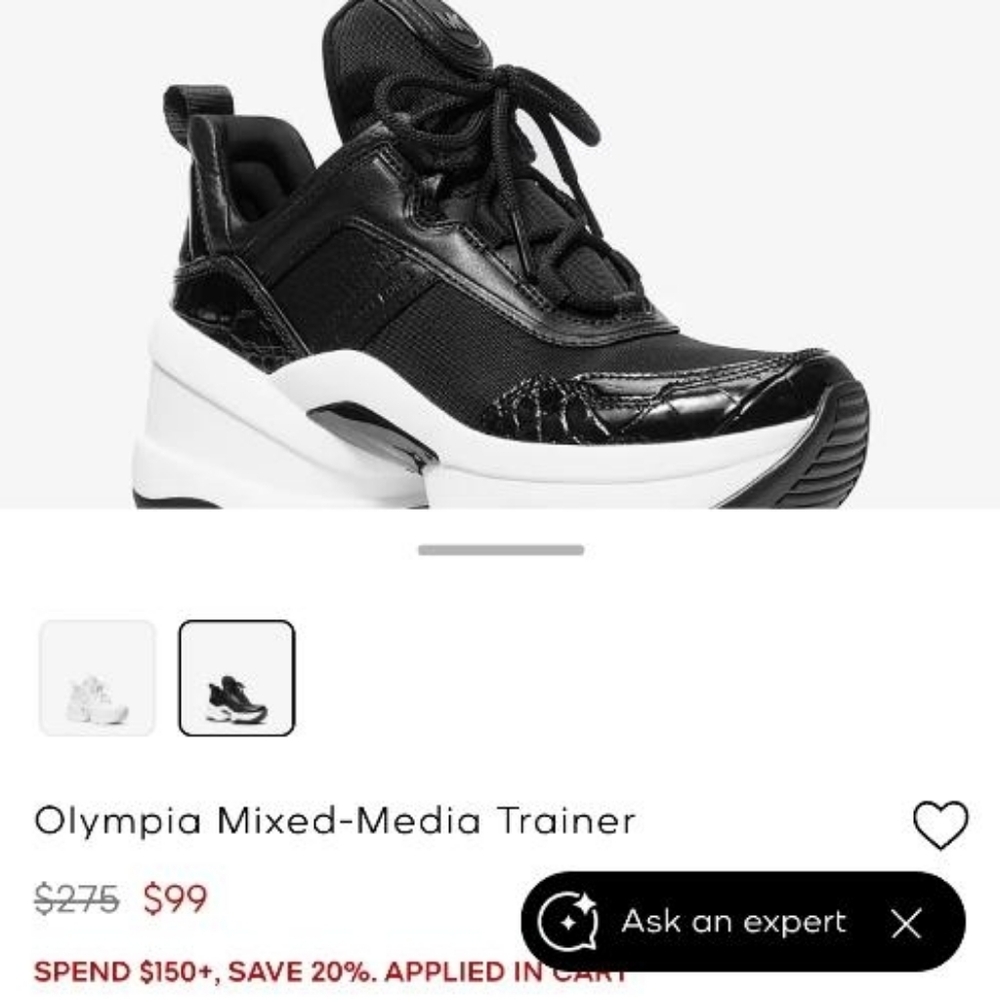 Michael Kors Olympia Extreme Black White Ivory Athletic Shoe Sneaker Women 10 - Picture 15 of 16